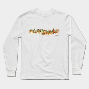 Dublin Watercolor Skyline Long Sleeve T-Shirt